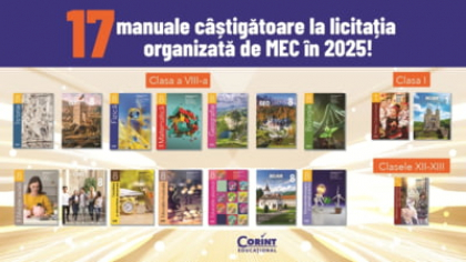 Manualele școlare de la Editura Corint, din nou câștigătoare cu punctaje foarte mari la licitația organizată de Ministerul Educației și Cercetării