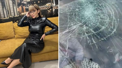 Dana Roba a fost atacată în trafic de un biciclist. Individul i-a spart parbrizul, iar scenele au fost filmate