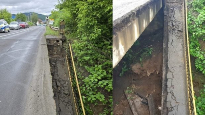 Un pod de pe drumul de centura din Baia Mare s-a prăbușit. Traficul a fost deviat pe rute alternative