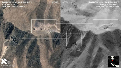 Primele imagini din satelit după atacurile SUA asupra instalației nucleare de la Fordow. Bombele americane au făcut prăpăd în Iran