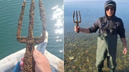 A găsit „sulița zeului Poseidon” într-un lac din Turcia. Ce spun arheologii despre descoperirea bizară făcută de un pescar