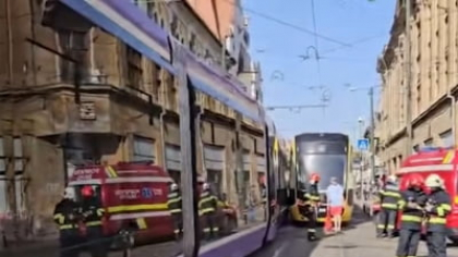 Accident între două tramvaie la Timișoara. Trei persoane au fost rănite FOTO/VIDEO