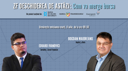 ZF DESCHIDEREA DE ASTĂZI. Cum va merge bursa. Urmăriţi o discuţie marţi, 8 iulie 2025, ora 09.30 cu Bogdan Maioreanu, analist, eToro