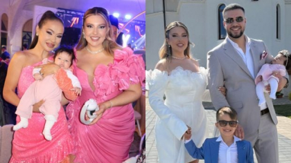 Imagini de la botezul fetiței lui Culiță Sterp și a Danielei Iliescu. La momentul tortului, artistul a izbucnit în lacrimi de față cu invitații