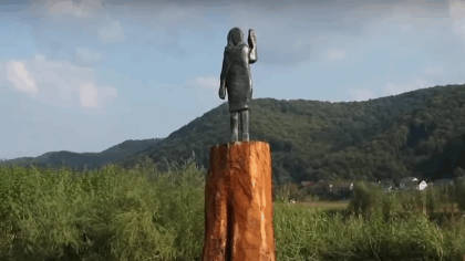 Statuia de bronz a Melaniei Trump, din orașul natal, a fost furată. Au tăiat-o de la glezne 