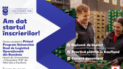 Kaufland România lansează, în premieră națională, programul de Studiu Dual Universitar în Logistica Operațională, în parteneriat cu Universitatea „1 Decembrie 1918” din Alba Iulia