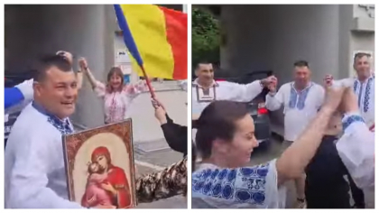 ALEGERI PREZIDENȚIALE 2025. Românii din Diaspora au „încins” o horă la o secție de vot. Imaginile spiritului patriotic VIDEO
