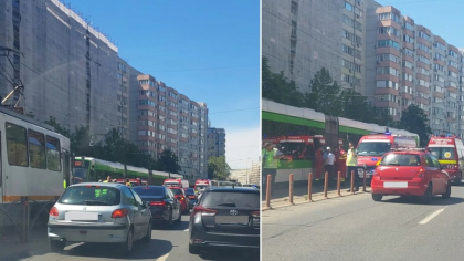 Pieton lovit de tramvai în zona Obor, după ce ar fi traversat neregulamentar. Circulația liniilor 1 și 10, blocată temporar