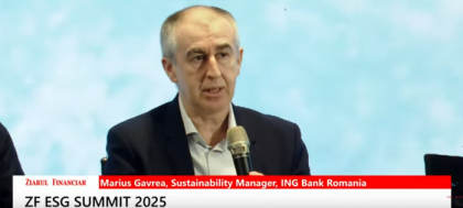 Marius Gavrea, Sustainability Manager, ING Bank România: În primul trimestru din 2025 avem o scădere, la nivel global, a volumelor mobilizate de finanţări, faţă de primul trimestru din 2024, dar dacă ne raportăm  la trimestrul patru din 2024, avem o creştere uşoară, de la 373 mld. dolari, la 390 mld. dolari