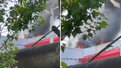 Incendiu la mallul AFI Cotroceni din București: Acoperișul mall-ului cuprins de flăcări