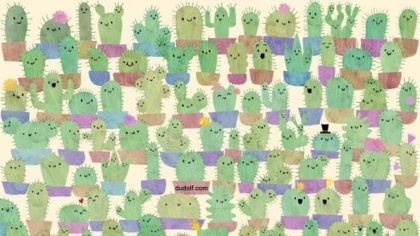 Cel mai greu test de inteligență. Poți găsi mărul ascuns printre cei peste 100 de cactuși în mai puțin de 5 secunde?