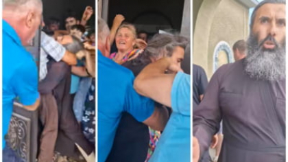 Scene șocante în Republica Moldova. Preot dat afară de enoriașii pro-ruși: „Domnul polițist, de ce nu reacționați?” VIDEO