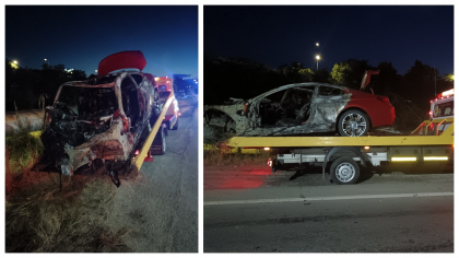 Tragedie în Râmnicu Vâlcea. Doi tineri, arși de vii în mașină după ce au fugit de Poliție! Radarul îi prinsese cu 185km/h!