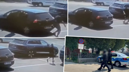 VIDEO momentul dramatic în care doi bărbați încearcă sa răpească o femeie din parcarea unui supermarket