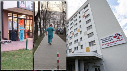 Personalul medical de la Spitalul de Copii Iași cară mizeria de pe străzi în saloanele pacienților! Fac paradă în scrub și papuci la magazinele din jurul unității medicale