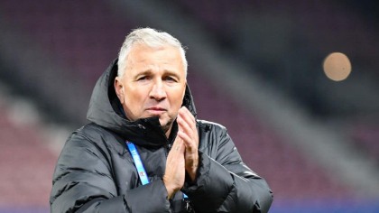 Dan Petrescu și-a schimbat total tonul după egalul cu Paksi! I-a lăudat pe Samake și Gjorgjievski pentru debutul european