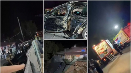Accident cumplit în Piatra-Olt. Terasă spulberată de un șofer tânăr. 9 persoane au fost rănite