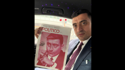 George Simion se laudă că e pe coperta revistei Politico: „Bărbatul Meloni”