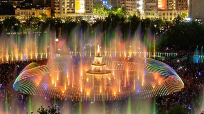 Fântânile din Piața Unirii: Revin spectacolele de apă, muzică și lumini, anunță Primăria Capitalei
