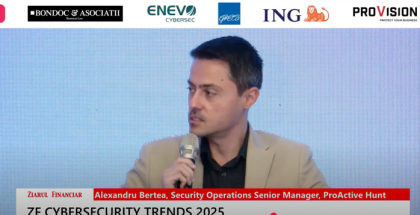 Alexandru Bertea, Security Operations Senior Manager la ProActive Hunt: Aproximativ 50% dintre companii cresc bugetele de securitate abia după un incident grav. Ideal ar fi ca cealaltă jumătate să o facă înainte