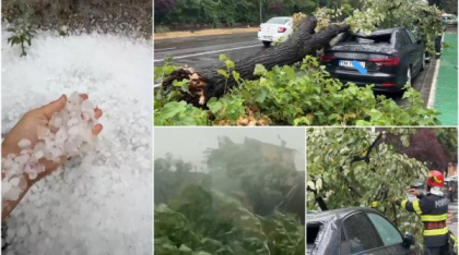 Furtună teribilă în Timiș. Vijelii cu rafale de peste 125 km/h. Un acoperiș a căzut peste un copil, copaci doborâți de vântul puternic
