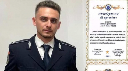 Un polițist din Timiș a refuzat mita de două ori și a fost premiat pentru integritate