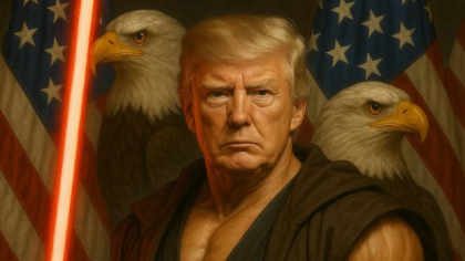 După imaginea cu el ca „papă”, Donald Trump s-a postat ca un personaj din Star Wars. Detaliul care i-a scăpat și a stârnit controverse