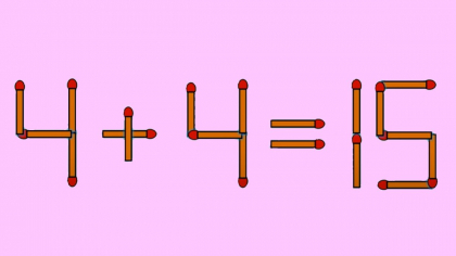 Test IQ cu chibrituri exclusiv pentru genii | Mutați un singur băț, pentru a corecta 4 + 4 = 15