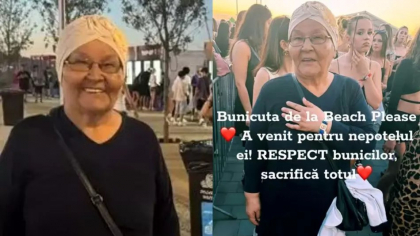 Bunicuța care și-a însoțit nepotul la „Beach, Please!” a cucerit internetul: „Super obosită, dar senină!”