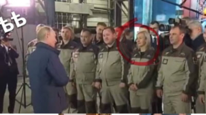 Putin, însoțit din nou de misterioasa „Agent Cornetto”, la o vizită într-o fabrică de armament