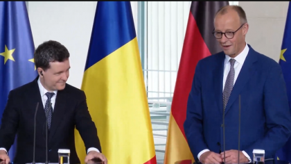 Preşedintele Nicuşor Dan, după întâlnirea cu cancelarul german Friedrich Merz: Prin planul de acţiune pe care l-am semnat, am trasat direcţiile pe care colaborarea noastră se va desfăşura. Am discutat de oportunităţile care există pentru industria de Apărare, în acest context nou în care ne aflăm