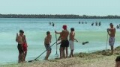 Plajele din Mamaia și Constanța, invadate de alge. Turiștii nu pot intra în apă, autoritățile strâng plantele cu furcile