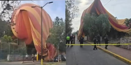 Vacanţă de coşmar în Mexic. Un balon cu aer cald plin de turişti a aterizat forţat peste cabluri electrice. 12 persoane au fost rănite