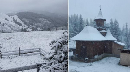 Imagini cu ninsorile din zona Moldovei: "Frumos peisaj! Zăpadă de 9 mai la munte"