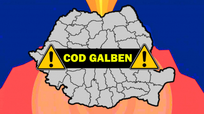 România sub Cod Galben de ploi torențiale, vijelii și grindină