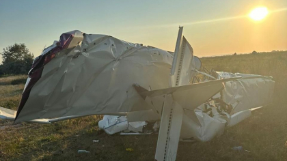 Accident aviatic la Tulcea. Două persoane au murit într-un avion care s-a prăbușit