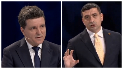 Dezbatere Nicușor Dan vs George Simion. Contre și pe tema ajutorului pentru Ucraina. Liderul AUR spune că România, cu el președinte, ”nu va da niciun leu pentru alte țări”