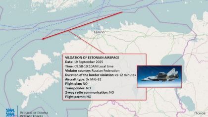 Estonia a publicat o hartă cu traiectoria de zbor a avioanelor de vânătoare rusești. Piloții ruși au ignorat semnalele avioanelor NATO