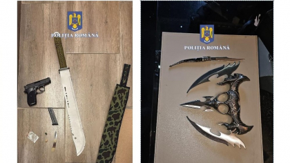 Trei bărbați au fost arestați după ce unul dintre ei şi-a ameninţat fosta parteneră şi a tras mai multe focuri de armă în apropierea casei
