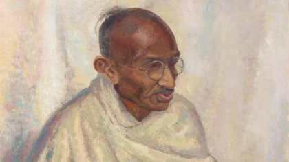 Unicul portret al lui Mahatma Gandhi va fi licitat în iulie. O „comoară ascunsă”, o poveste de „seducție intelectuală și artistică reciprocă”