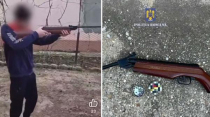 Un bărbat din Teleorman a fost reţinut după ce şi-a filmat fiul minor în timp ce trage cu o armă