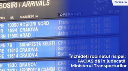 Închideți robinetul risipei: FACIAS dă în judecată Ministerul Transporturilor