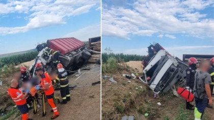 Un microbuz și un camion s-au ciocnit pe DN2 Suceava – Siret. Cinci oameni au fost răniți