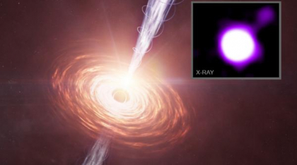 Astronomii au descoperit un jet de gaură neagră ultraputernic, care strălucește cât 10 trilioane de sori în lumina de după Big Bang