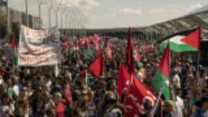 Zeci de mii de persoane au protestat în Italia față de genocidul din Fâşia Gaza. „Să blocăm totul!". GALERIE FOTO