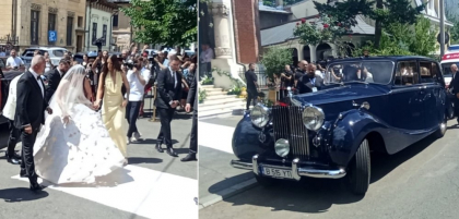 Kira Hagi, strălucitoare în ziua nunții cu Thomas Ferfelis. Cum arată rochia de mireasă? Mirii au sosit la biserică cu o mașină rară și vor sărbători alături de 1.000 de invitați