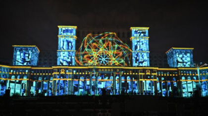 Cel mai mare show de video mapping din lume revine la București, sâmbătă și duminică. De la ce oră îl poți urmări