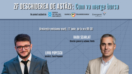 ZF DESCHIDEREA DE ASTĂZI. Cum va merge bursa. Urmăriţi o discuţie marţi, 17 iunie 2025, ora 09.30 cu Radu Scarlat, Director general şi acţionar, Bento