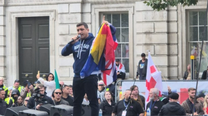 George Simion a participat la protestul extremei drepte din Londra: „Pentru Charlie Kirk, pentru libertatea de exprimare”