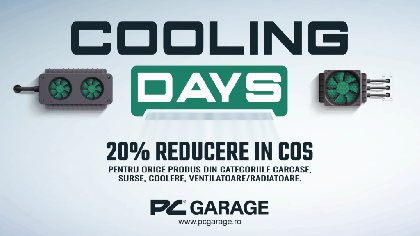 PC Garage Cooling Days – 20% reducere în coș pentru carcase, surse, coolere și ventilatoare